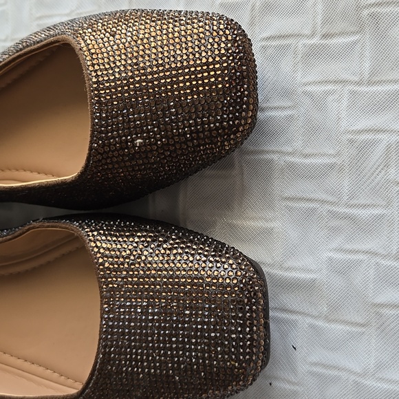 INC International Concepts Women's Copper Rhinestone Ballet Flats - Picture 2 of 8